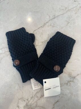Whitney Eve x fabfitfun Knit Fingerless Mittens in Black